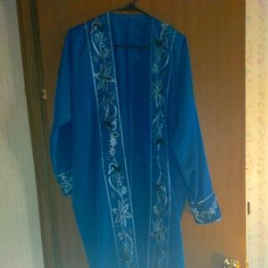 Vintage Teal silky robe